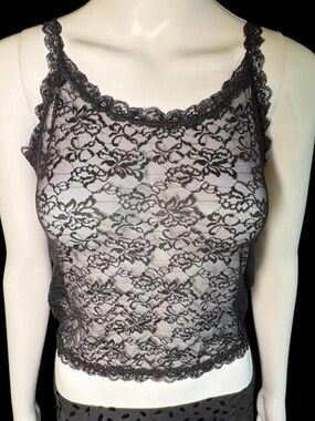 Black Floral Lace Sheer Camisole